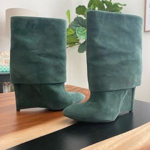 Enzo Angiolini Forest Green Suede Ankle Boots